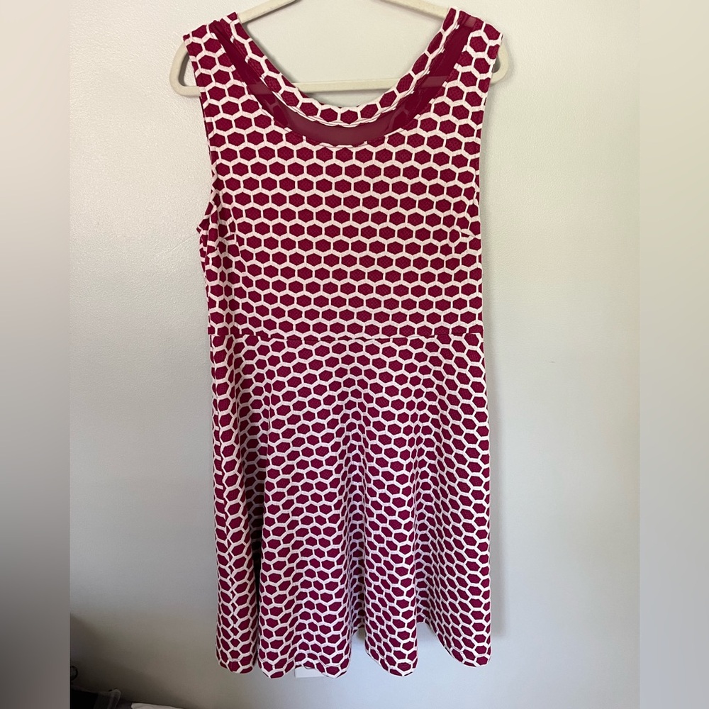 NWT Stitch Fix Pixley “Millie” Pink Knit Sleeveless Fit Flare Dress Women’s XL